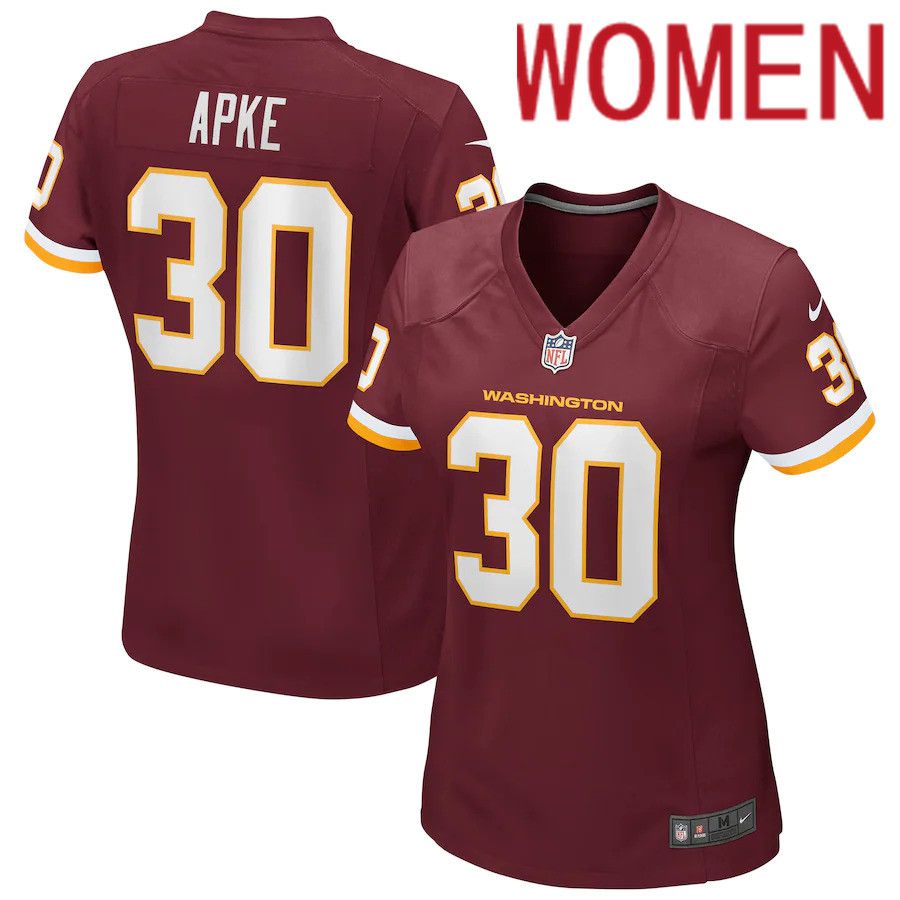 Women Washington Redskins #30 Troy Apke Nike Burgundy Game Player NFL Jersey